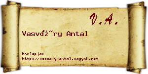 Vasváry Antal névjegykártya