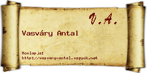 Vasváry Antal névjegykártya
